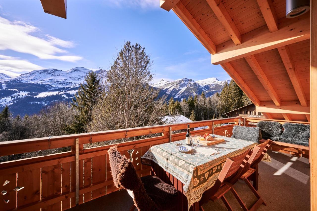 Chalet Bergfrieden Penthouse Apartment Wengen Bagian luar foto