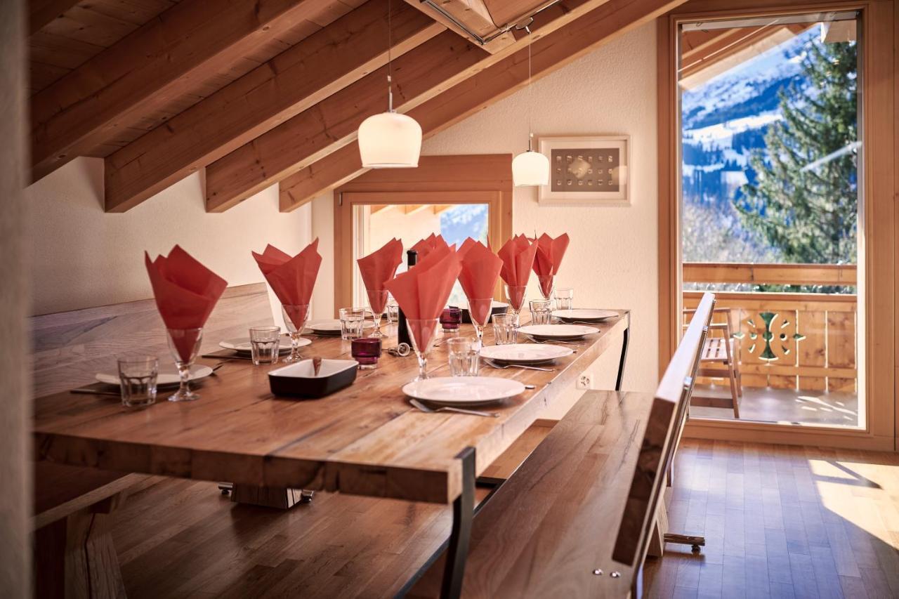 Chalet Bergfrieden Penthouse Apartment Wengen Bagian luar foto