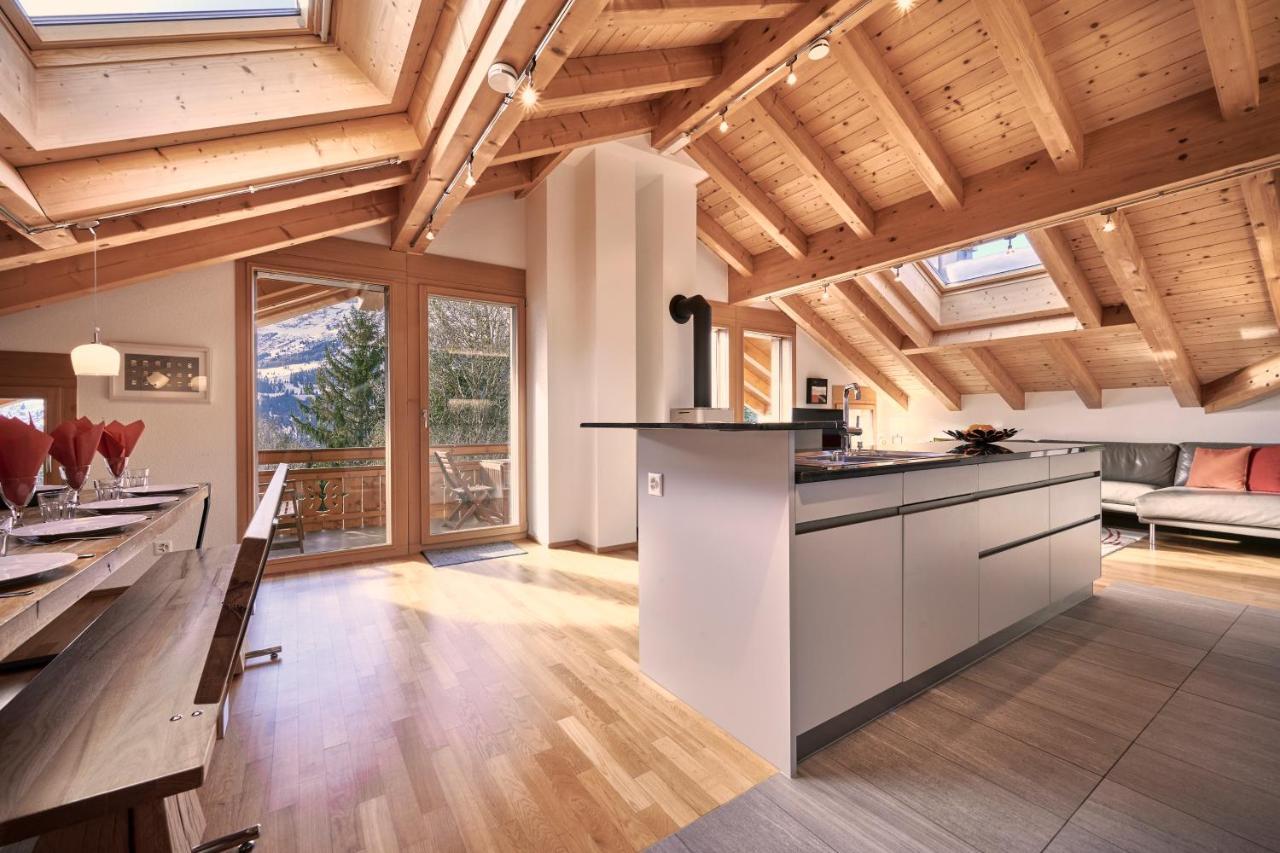 Chalet Bergfrieden Penthouse Wengen Bagian luar foto
