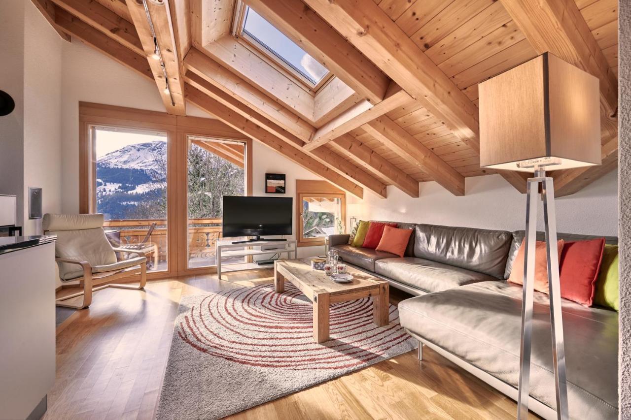 Chalet Bergfrieden Penthouse Wengen Bagian luar foto