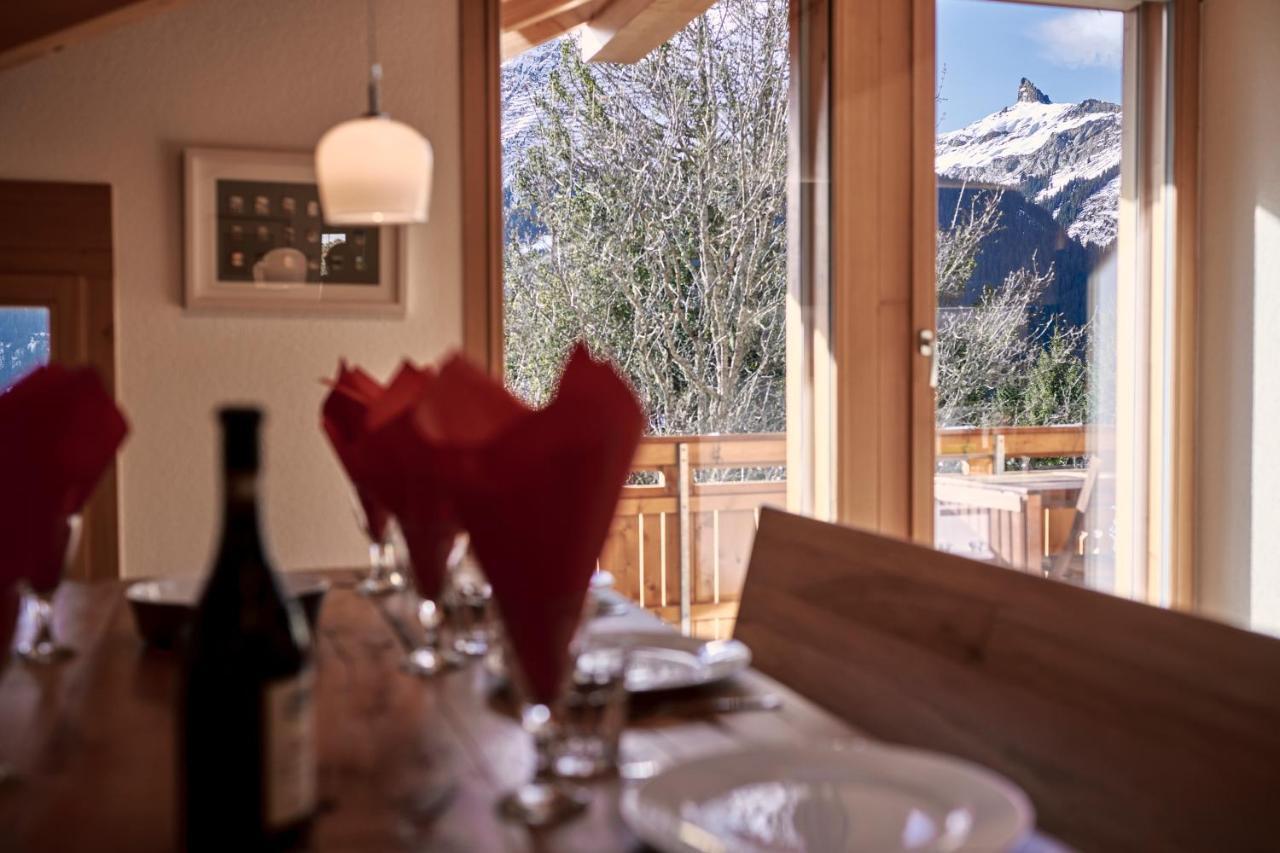 Chalet Bergfrieden Penthouse Apartment Wengen Bagian luar foto