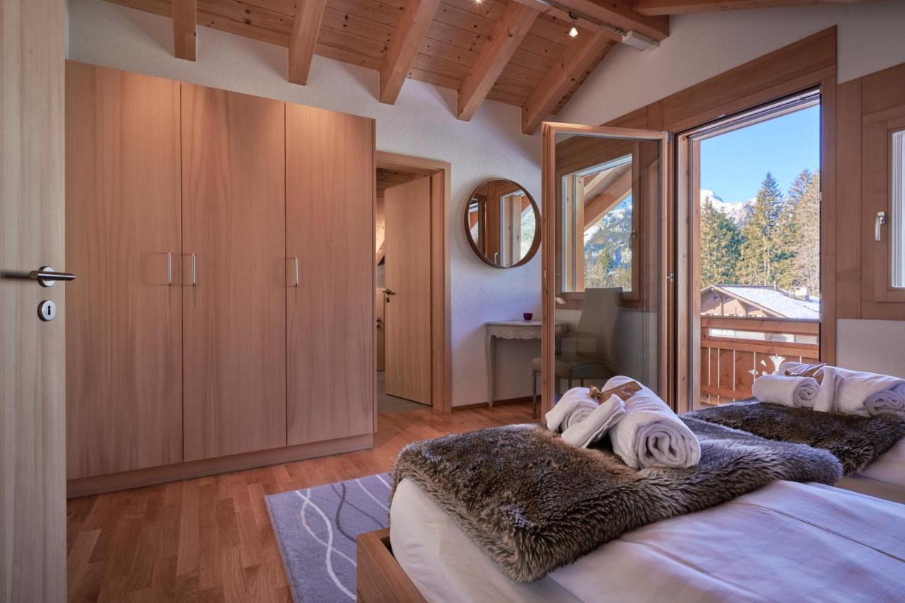 Chalet Bergfrieden Penthouse Wengen Bagian luar foto