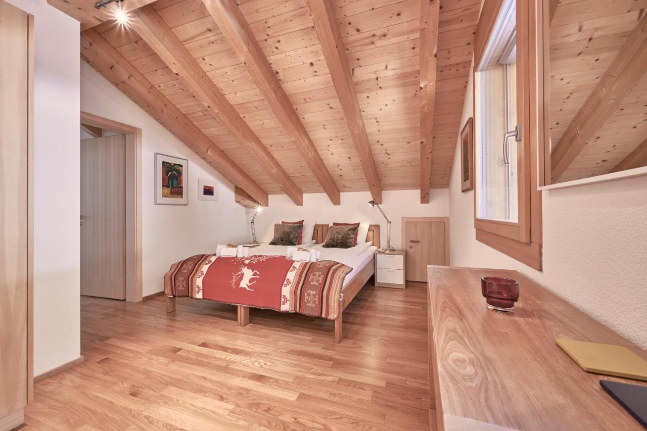 Chalet Bergfrieden Penthouse Wengen Bagian luar foto