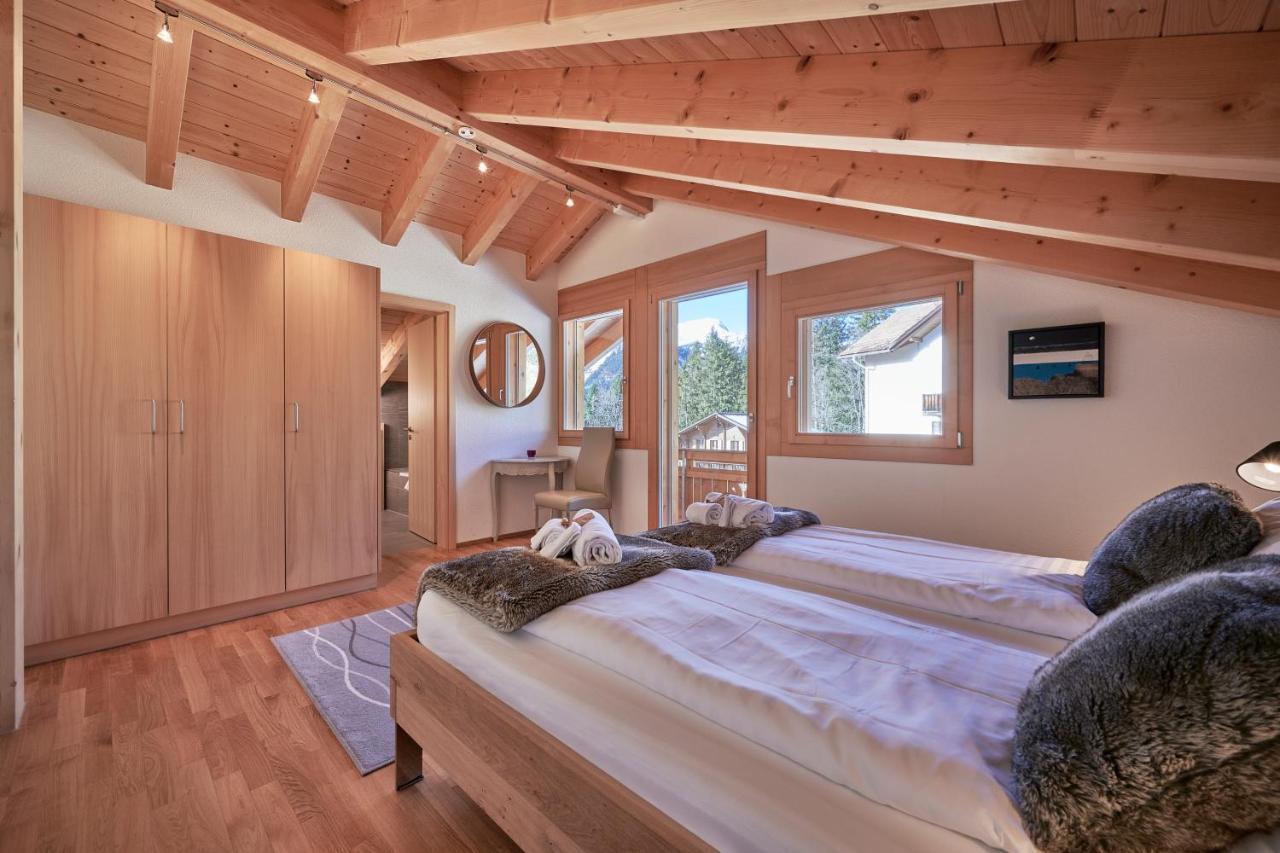 Chalet Bergfrieden Penthouse Wengen Bagian luar foto