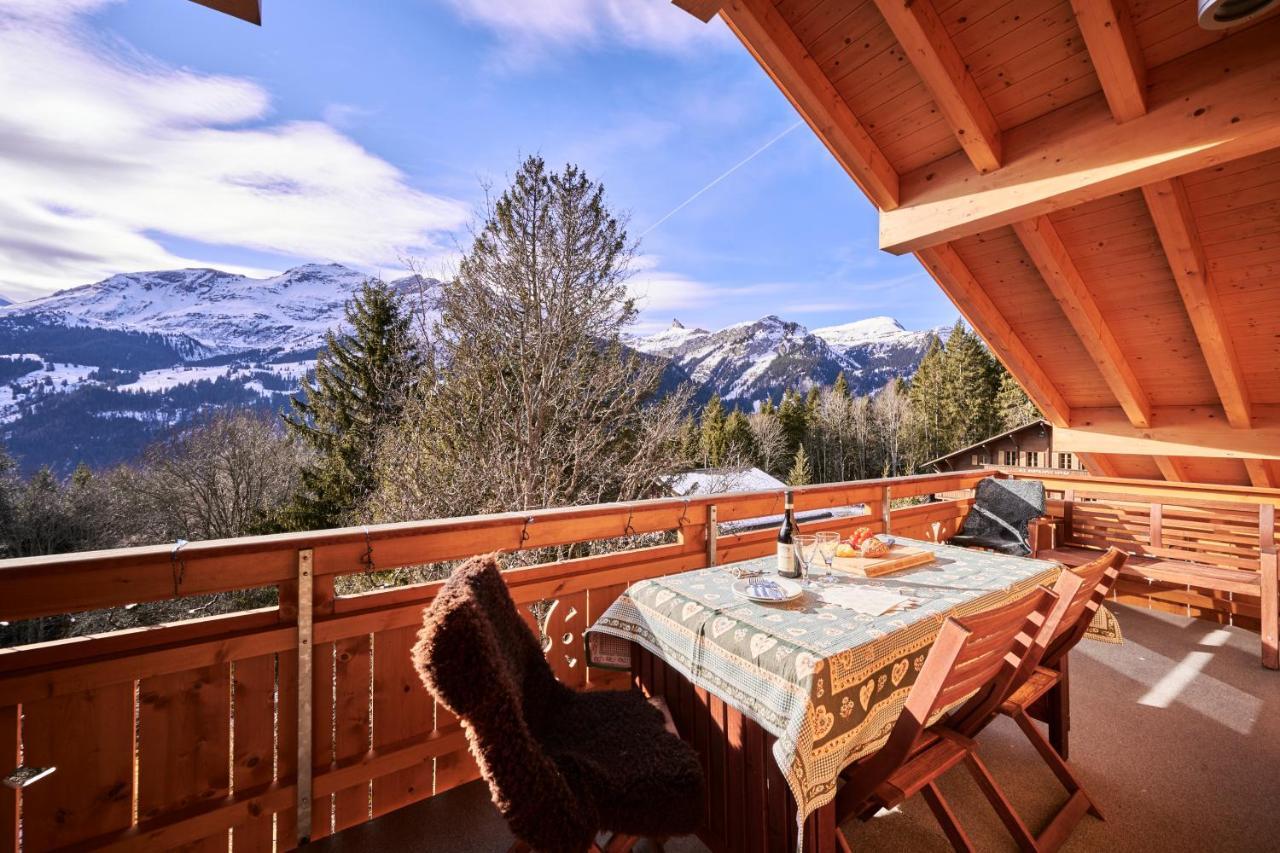 Chalet Bergfrieden Penthouse Apartment Wengen Bagian luar foto